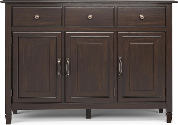 SIMPLIHOME Connaught 51-inch Wide Solid Wood Storage Cabinet in Chestnut Brown - Image 6