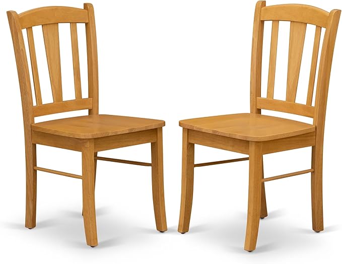 East West Furniture MZDL3-OAK-W 3 Piece Kitchen Table Set - Image 4