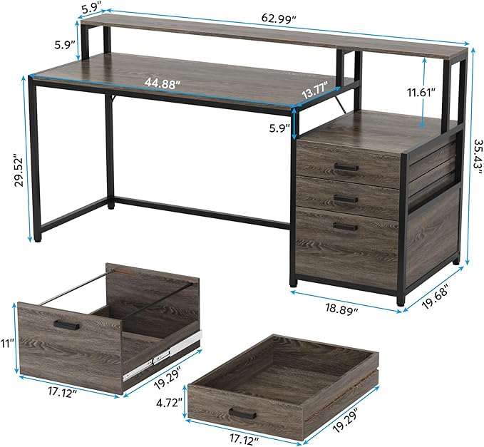 Tribesigns 63 Inch Computer Desk - Image 2