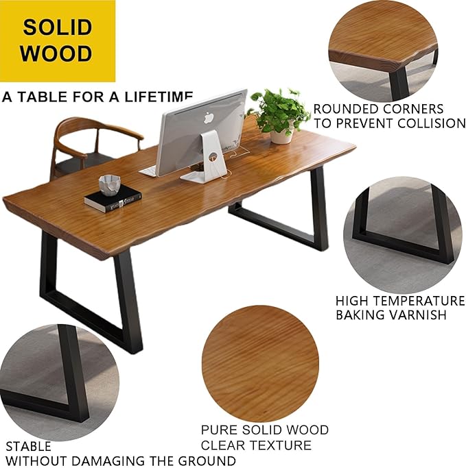 Solid Wood Administrative Computer Desk - Image 4