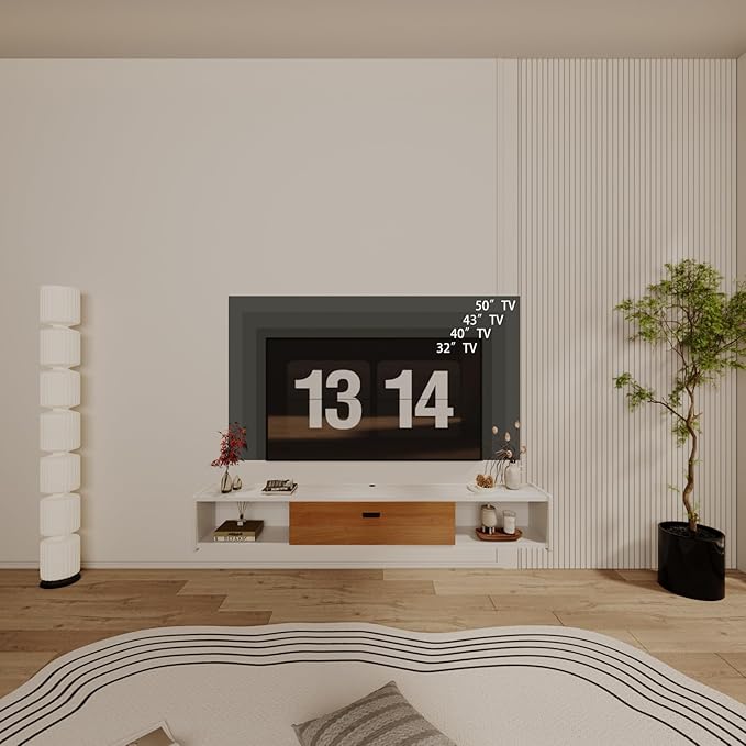 47'' Floating TV Stand, Wall Mounted TV Console, Floating TV Cabinet, Under TV - Image 5