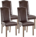 Stylish Upholstered Parsons Dining Chair PU Faux Leather by SNUGWAY