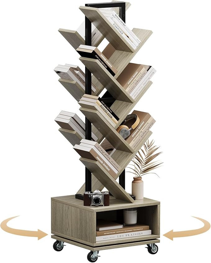 Double Sided Rotating Tree Bookshelf by WelcometoIABIFO