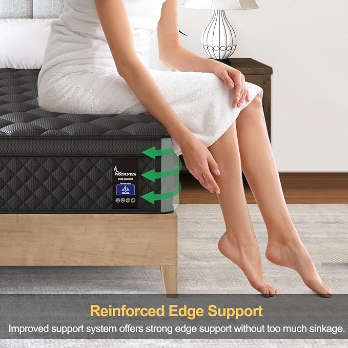 Twin Mattress, 10 Inch Hybrid Mattresses Euro Top Medium Firm - Image 7