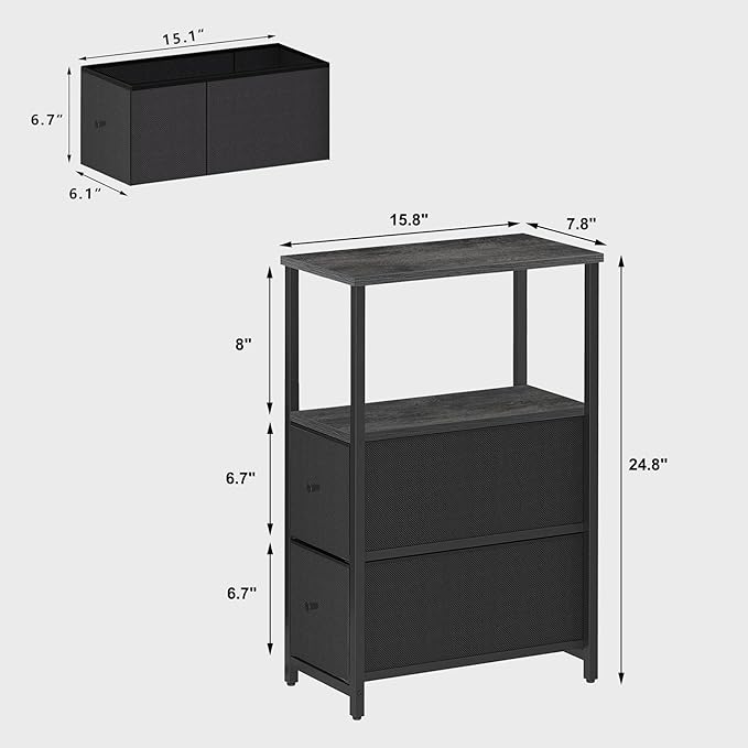 TUTOTAK Small Narrow End Table, Side Table, Nightstand - Image 3