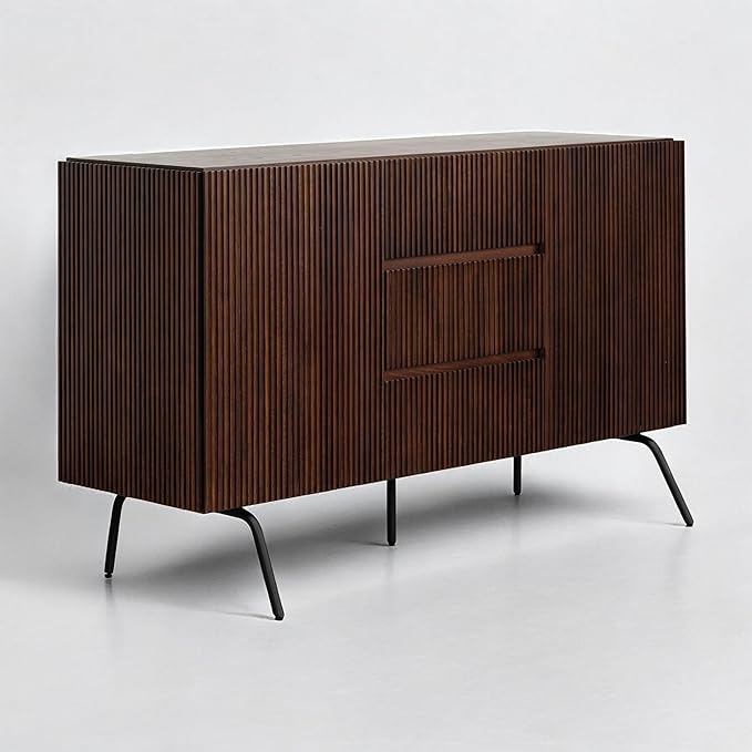 NTC Veil Sideboard with 2 Doors and 3 Drawers, Buffet Cabinet with Vertical by NTC