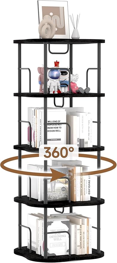 4-Tier Rotating Book Shelf, 360° Display Spinning Bookshelf Tower, Book by Unknown