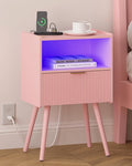 Pink Nightstand, Modern Bedside Table by Leomonio
