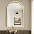 36"x24" Arched Bathroom Mirror, Wall Mounted Vanity Velvet Frame Mirror by Delma