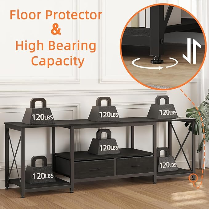 TV Stand with Fabric Drawer for 50 55 Inches TV - Image 4