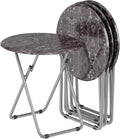 Folding Round TV Tray Table Set of 4, TV Dinner Table by Fleecy+day