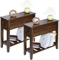 2 Pack Chairside Narrow End Table by LUSUOWLZ
