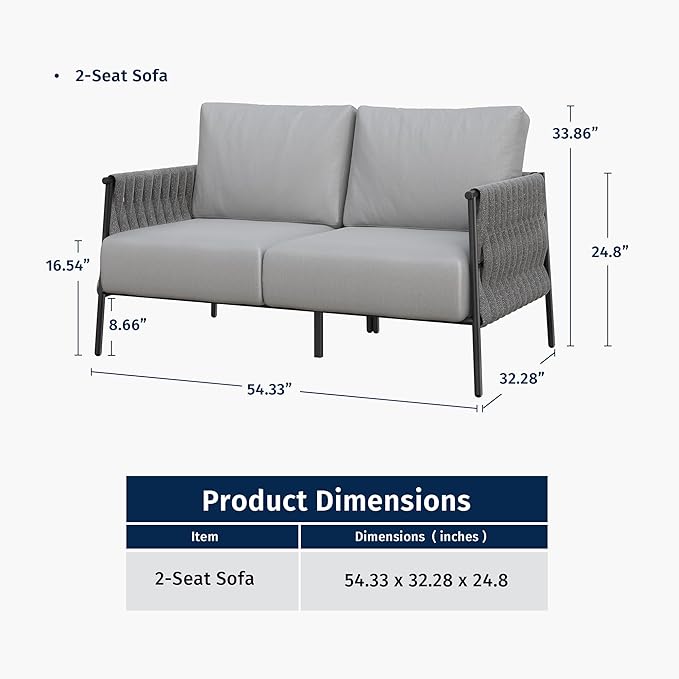 EAST OAK Outdoor Furniture | Life Chatter Loveseat | 2 Seater Sofa - Image 9