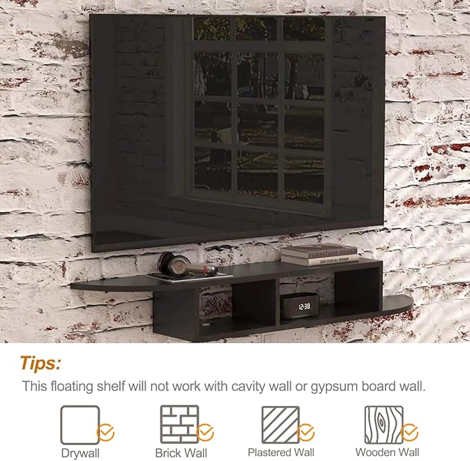 GHC Floating TV Stand, Wall Mounted Entertainment Center and Cabinet Shelf - Image 8