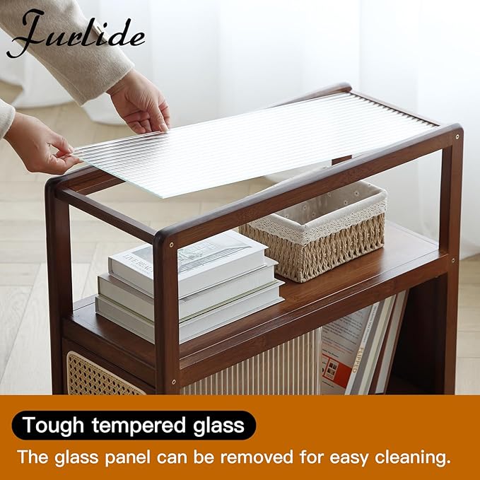 Rattan Nightstand Side Table - Image 5