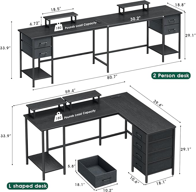 59 inch L Shaped Computer Desk - Image 3