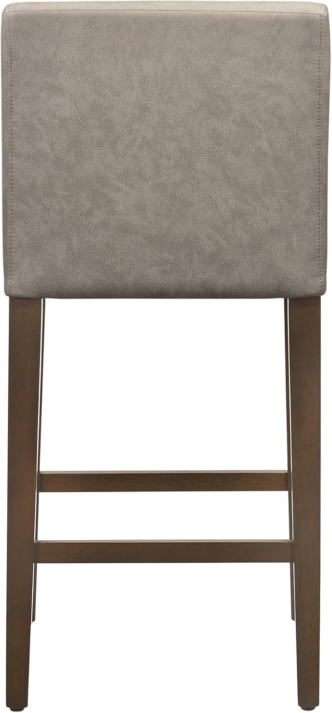 CHITA Counter Height Bar Stools Set of 3, PU Leather in Stone Grey - Image 6