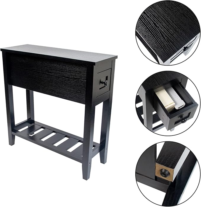 Narrow End Table, Slim Bed Side Table - Image 5