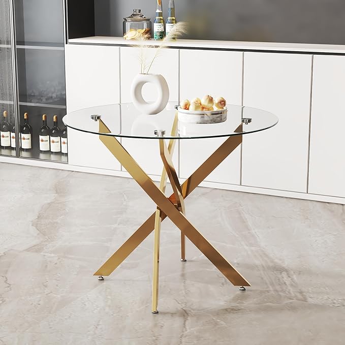 Round Tempered Glass Dining Table - Image 4