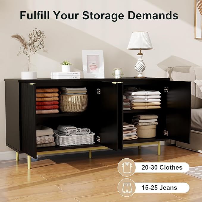Vipbear Modern TV Stand for 65 Inch TV, Entertainment Center - Image 6