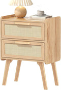 Lerliuo Rattan Nightstand, Boho Night Stand by Lerliuo