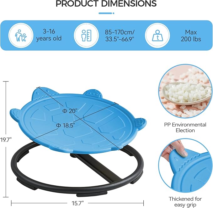 Swivel Chair for Kids, 360° Spinning Seat, Toddler Sit and Spin Wobble Chair - Image 2