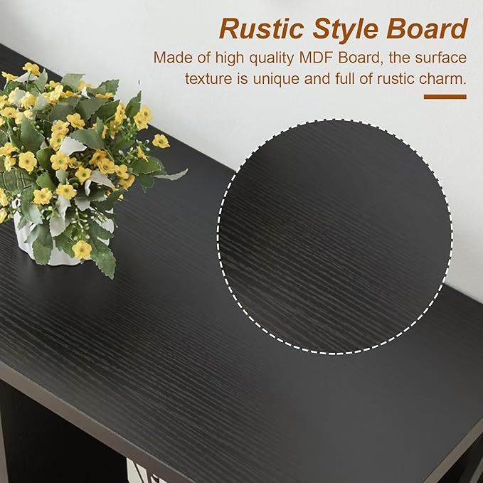 HOMISSUE Coffee Table, Rustic Rectangle Coffee Table - Image 6