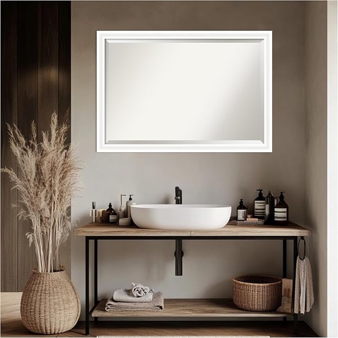 Amanti Art White Bathroom Mirror - Image 4