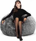 Bean Bag Chair for Adults Kids Without Filling Comfy Fluffy Round Beanbag Lazy by FunnyFurnitureforYourHous