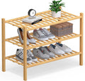 Haddockway Large 3 Tier Bamboo Shoe Rack Storage Organizer, Small Space by Haddockway