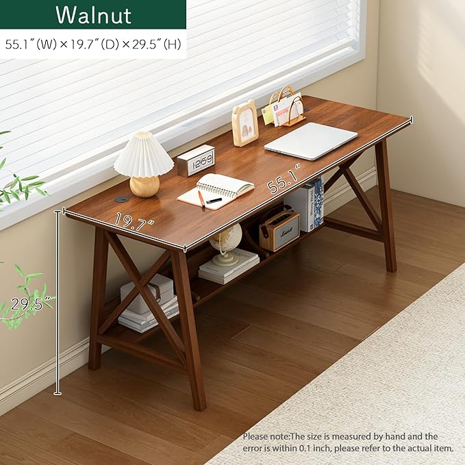Extra Long Desk with Bookshelf - Image 5