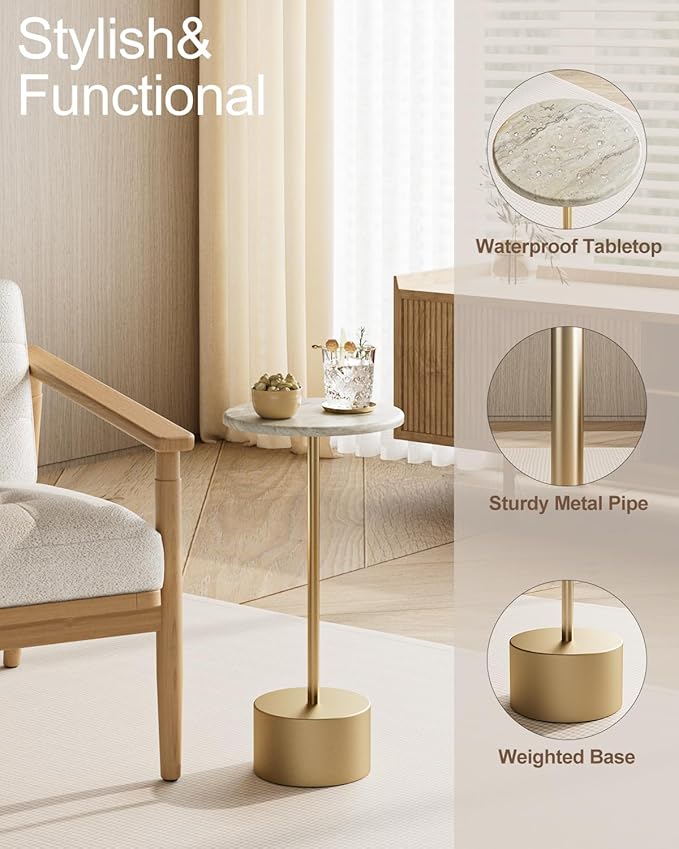 Drink Table Pedestal, Round Side Table, Drink Tables - Image 4