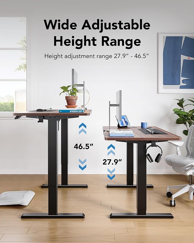 HUANUO 63" x 28" Electric Standing Desk Adjustable Height, 4 Memory Height - Image 5