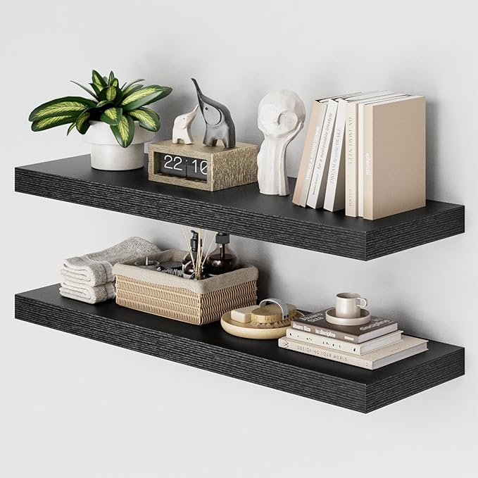 Heimlove 36 Inch Wall Shelf Bathroom Shelves Set of 2, Wall Mounted Shelves by Heimlove
