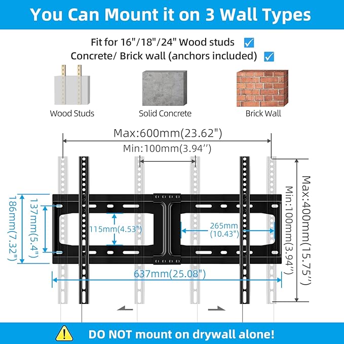 HOME VISION Heavy Duty Fixed TV Wall Mount - Image 4