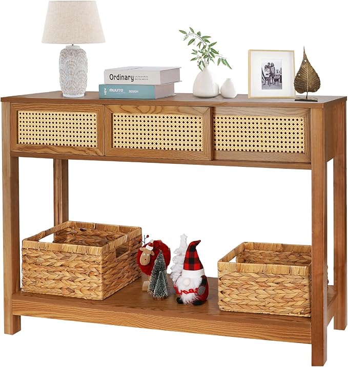 ZYBT Long Console Table, Rattan Entry Table, Console Tables by ZYBTtoCreateHappyMemories