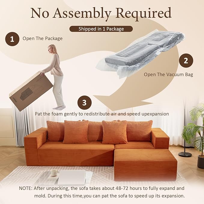 INGEROOM 108" Cloud Sectional Couch - Image 5