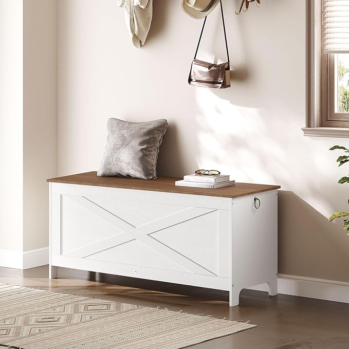 39.4" Toy Chest, Sturdy Entryway Storage Chest - Image 3