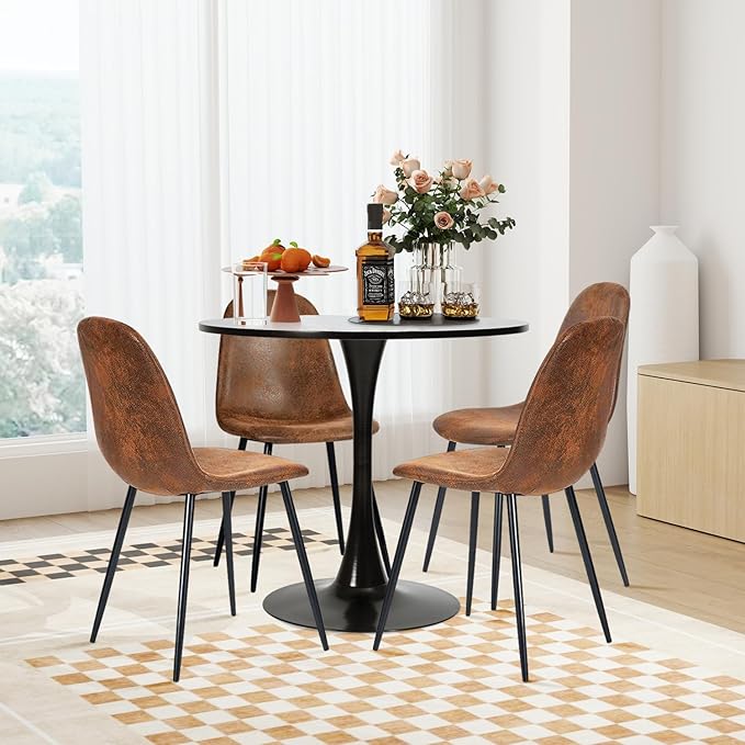 FurnitureR Dining Chairs Set of 4, Mid-Back Armless Side Chairs - Image 2