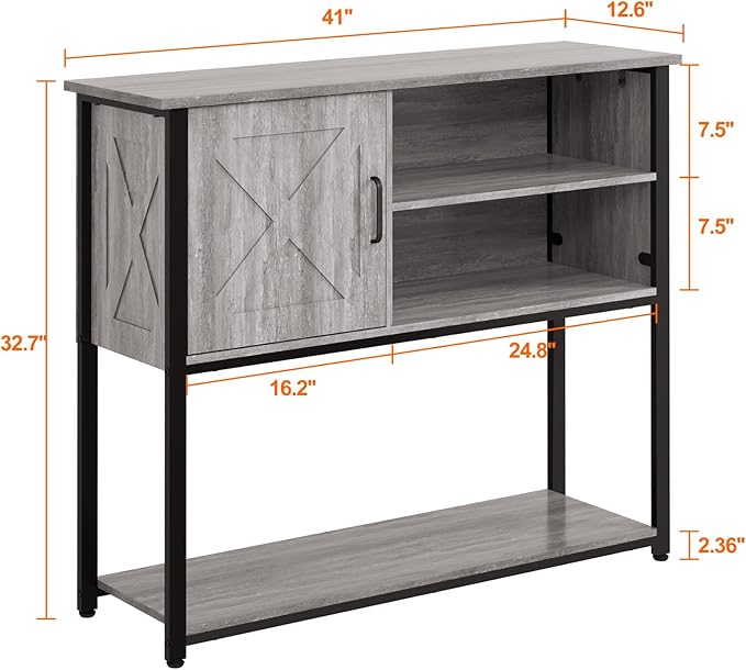 41" Console Table with Storage Cabinet, Sofa Table with Storage Shelves - Image 3