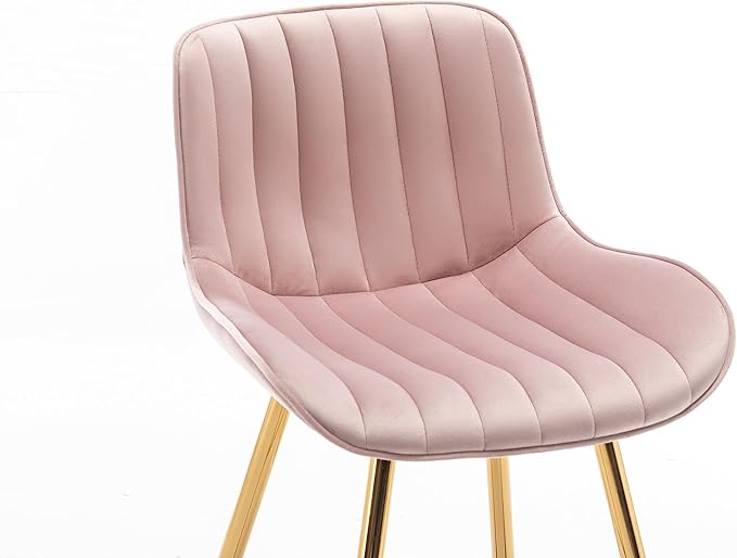 Sidanli Pink Bar Stools Set of 2, Velvet Counter Stools - Image 8