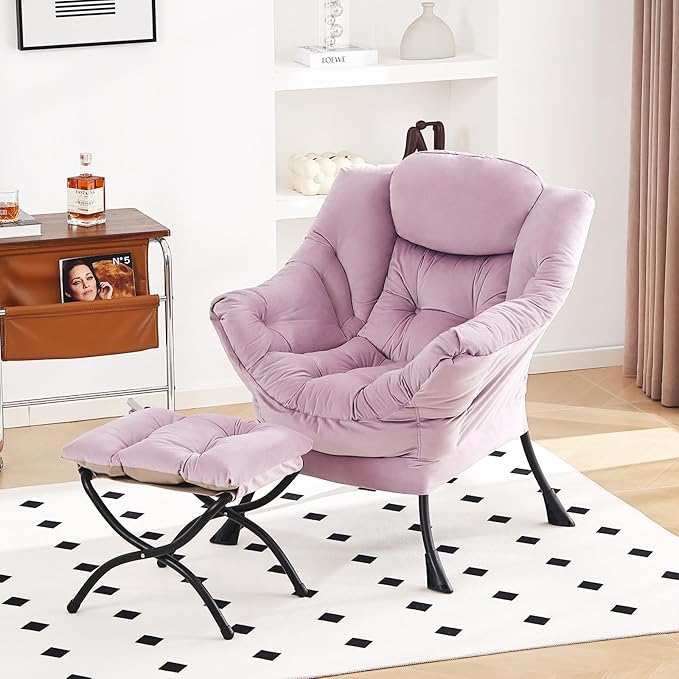 Lazy Chair and Ottoman, Large Accent Lounge Chair - Image 6