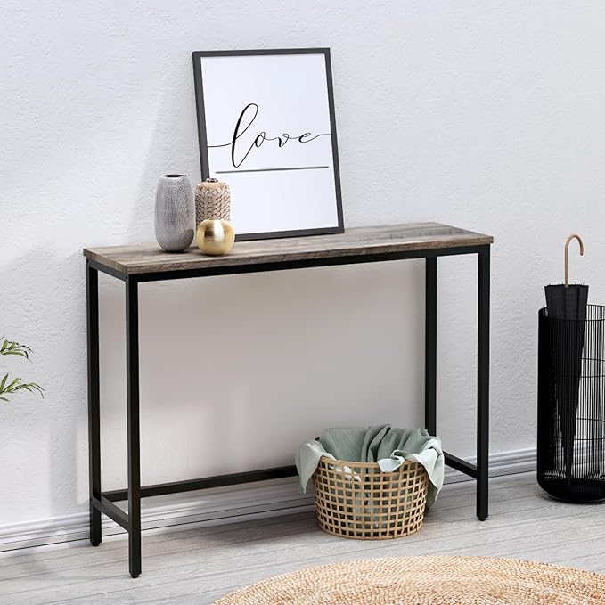39.4” Console Table, Hallway Entrance Table Sofa Table Behind Couch, - Image 4