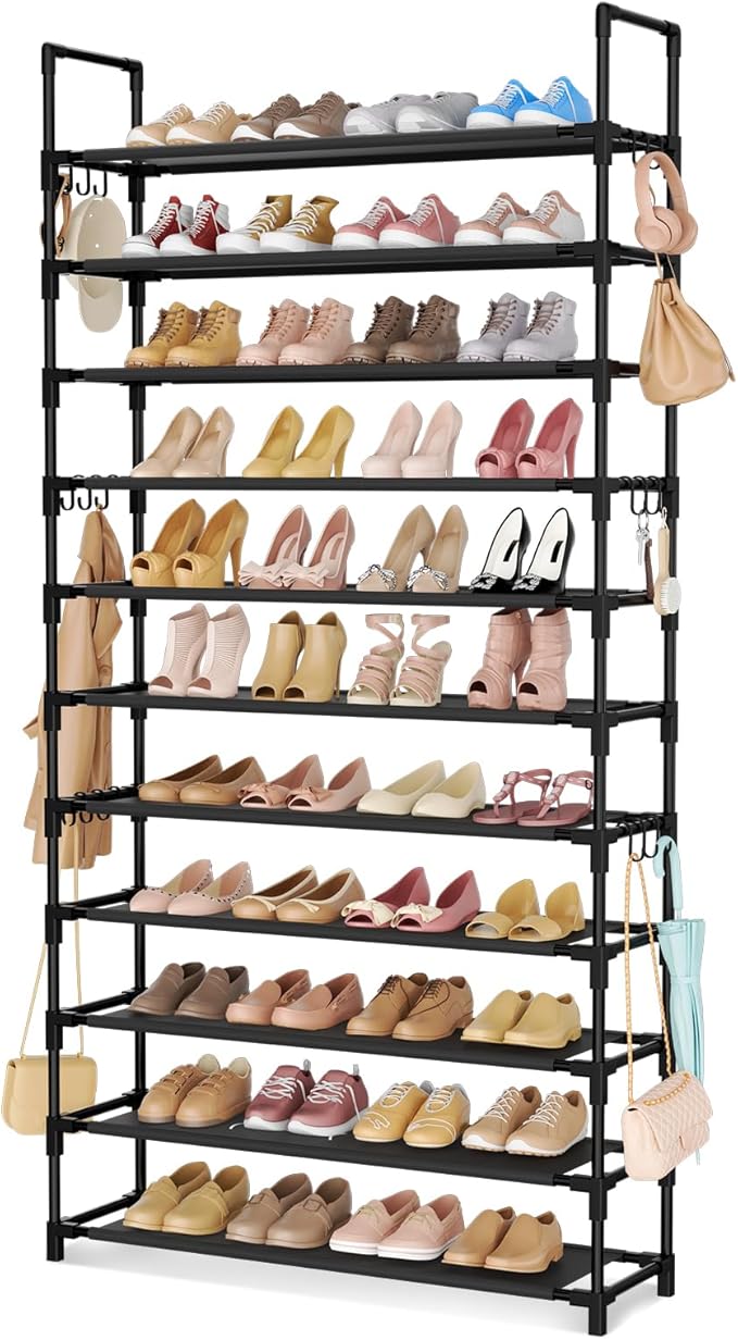 11 Tiers Tall Shoe Rack Holds 55 Pairs of Shoes by LANTEFULforTidyingHouse