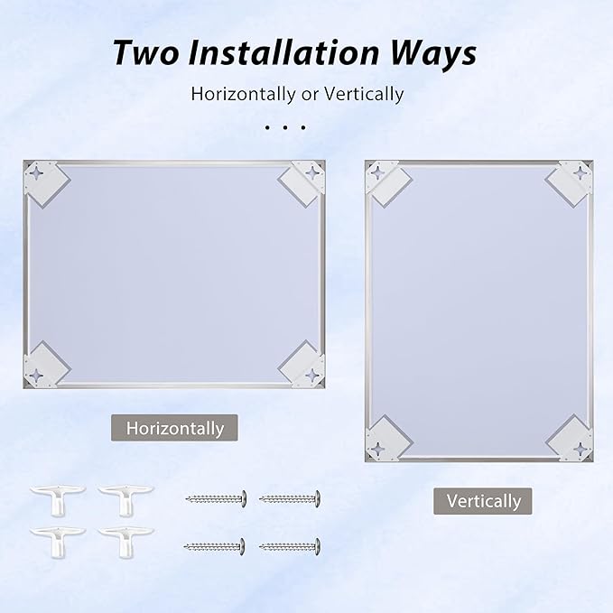27x36 Inch Nickel Bathroom Mirror - Image 8