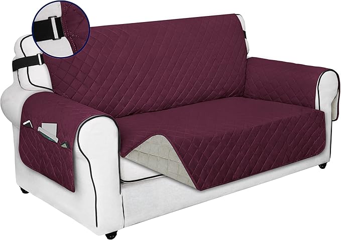 PureFit Reversible Sofa Cover Water Resistant Loveseat Couch Cover, Machine by PureFit