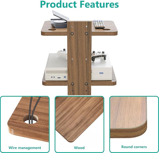 WALI Floating TV Shelf, Projector Shelf Holds Up to 22lbs, Wooden Projector - Image 4