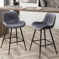 Counter Height Bar Stools, Modern Velvet Barstools Set of 2 by Whiterye