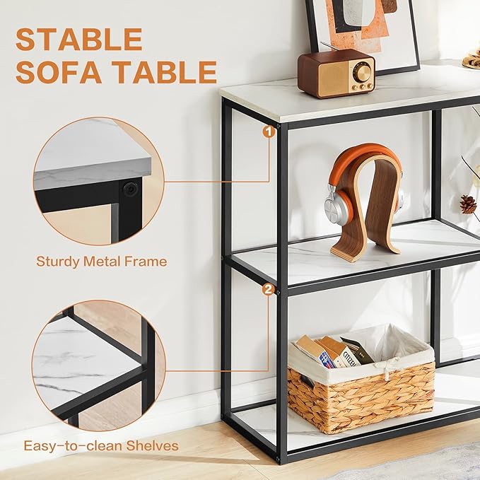 WOHOMO Console Table, 12 Inch Narrow Entryway Table - Image 7