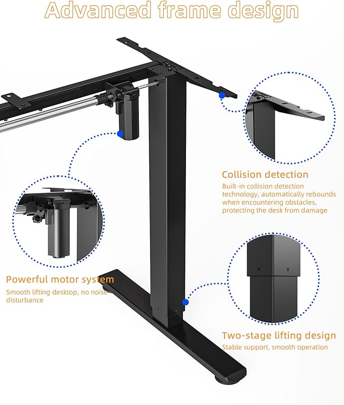 YIHAYO Standing Desk Frame, DIY Workstation, Frame Only, Adjustable Desk - Image 4